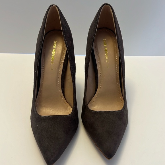 Stiletto Dark grey, suede heels - Picture 1 of 12